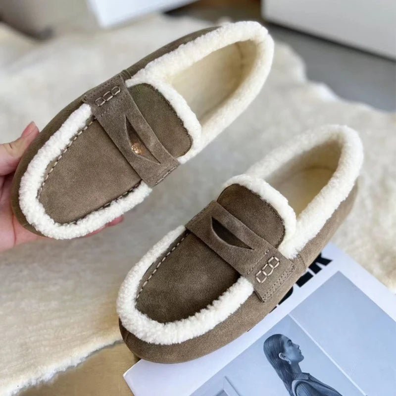 LOAFORA – Klassische Damen-Loafer aus Wildleder mit Wollfutter und runder Zehenpartie 2