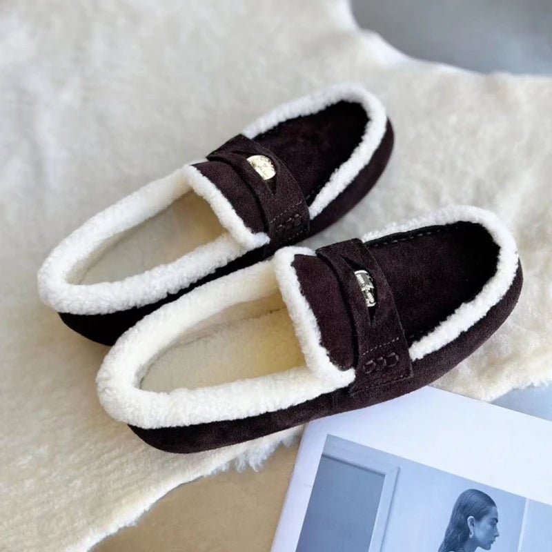 LOAFORA – Klassische Damen-Loafer aus Wildleder mit Wollfutter und runder Zehenpartie 3