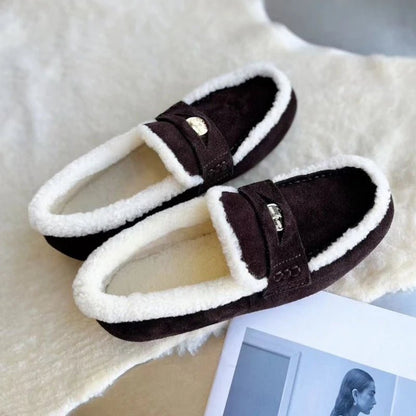 LOAFORA – Klassische Damen-Loafer aus Wildleder mit Wollfutter und runder Zehenpartie 3