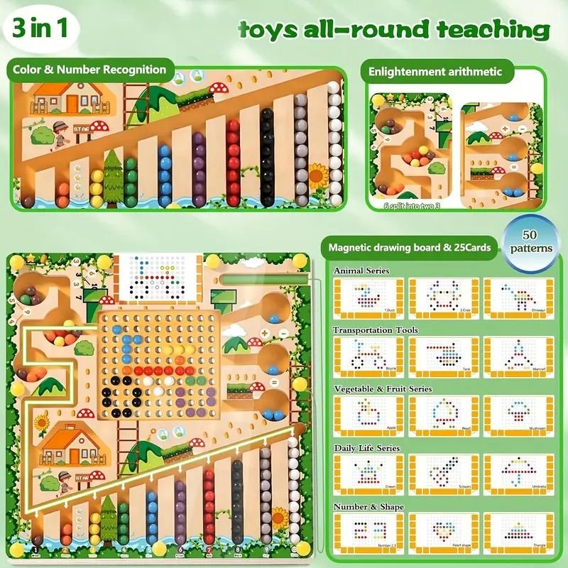 PQETBV Montessori magnetisch speelgoed, magnetisch doolhof voor kinderen ouder 2-6, magnetische ijsspelletjes voor kinderen, educatieve spelletjes voor het leren van kleurclassificatie en tellen PQETBV Montessori magnetisch speelgoed, magnetisch doolhof voor kinderen ouder 2-6, magnetische ijsspelletjes voor kinderen, educatieve spelletjes voor het leren van kleurclassificatie en tellen