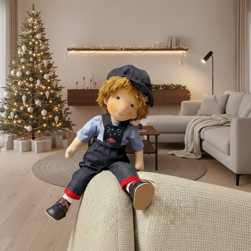 LULLABLY – Handgefertigte Waldorfpuppe aus reiner Baumwolle mit 30 cm großem, weichem Körper für Kinder 4