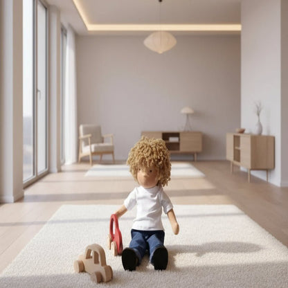 LULLABLY – Handgefertigte Waldorfpuppe aus reiner Baumwolle mit 30 cm großem, weichem Körper für Kinder 5