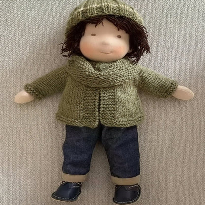 LULLABLY – Handgefertigte Waldorfpuppe aus reiner Baumwolle mit 30 cm großem, weichem Körper für Kinder 7