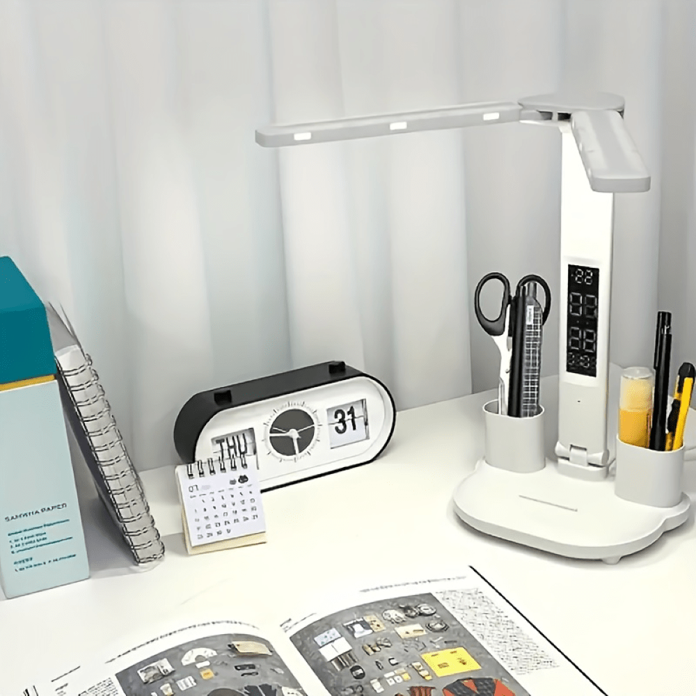 LUMIDUAL – Vielseitige LED-Schreibtischlampe mit zwei Leuchtenköpfen, Touch-Steuerung und USB-Anschluss 3