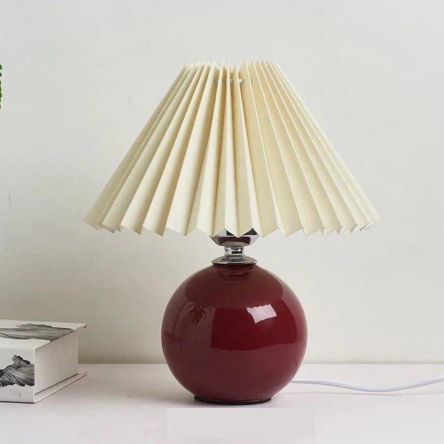 LUMIHERITAGE – Vintage-Tischlampe mit plissiertem Schirm für klassisches Ambiente 0