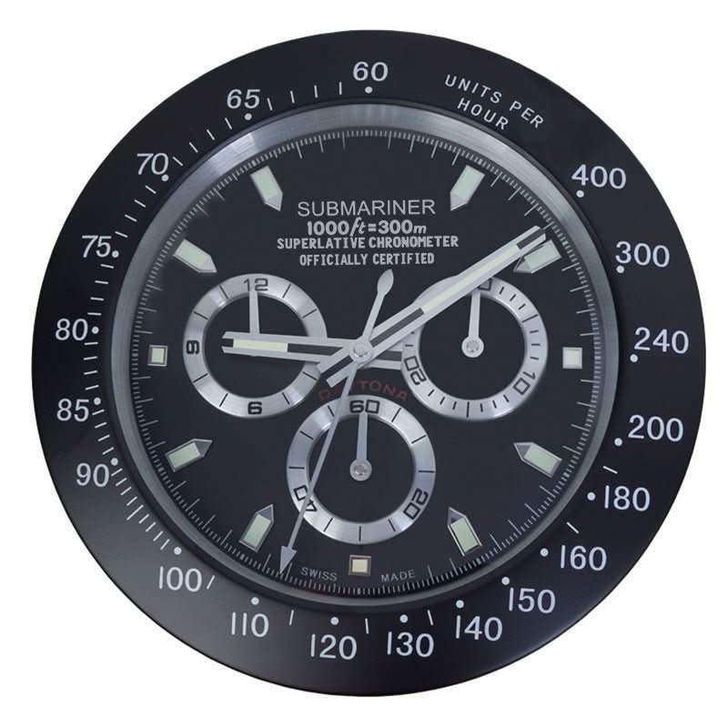 LUMISTEEL – Moderne, geräuschlose Wanduhr mit leuchtenden Zeigern 12
