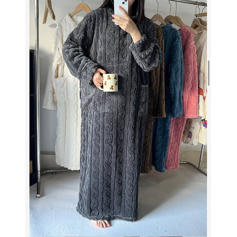 LUNAWARM – Gemütliches Nachthemd aus Baumwollflanell für elegante Winter-Schlafbekleidung 10