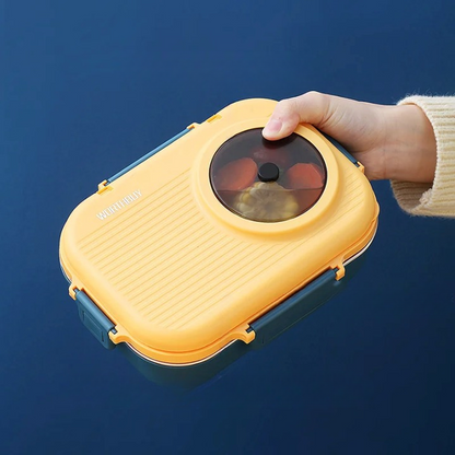 PORTAFRESH – Stainless Steel Lunchbox with Leak-Proof Lid and 3-Compartment Divider System