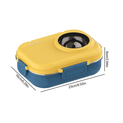 PORTAFRESH – Stainless Steel Lunchbox with Leak-Proof Lid and 3-Compartment Divider System