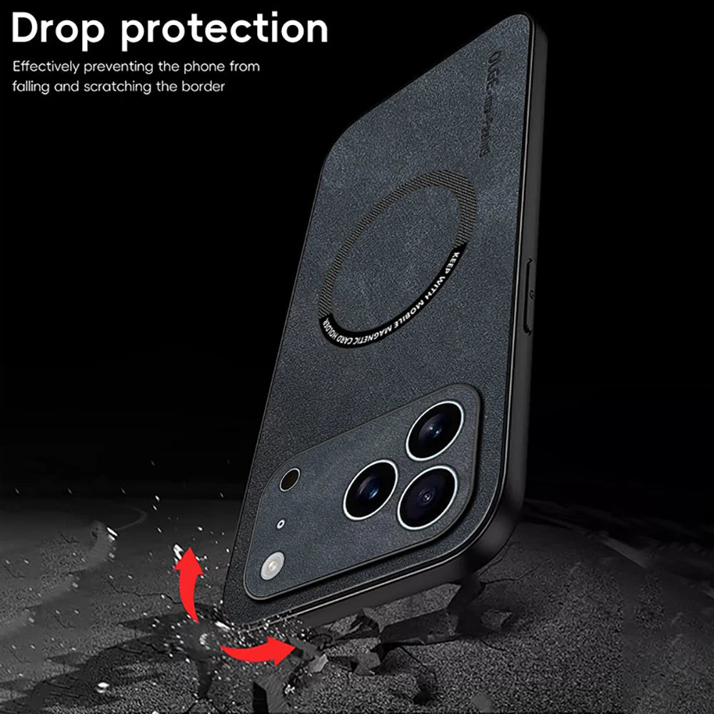 LUXEGUARD – Premium-Leder-Telefonhülle mit MagSafe für das iPhone 7