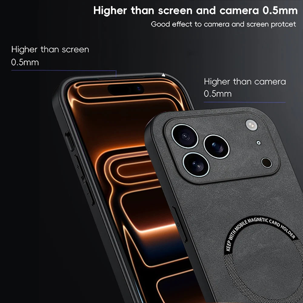 LUXEGUARD – Premium-Leder-Telefonhülle mit MagSafe für das iPhone 8