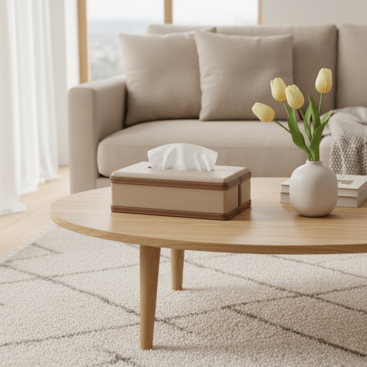LUXETISSUE – Handgefertigte Taschentuchbox aus Kunstleder für stilvolle Organisation 1