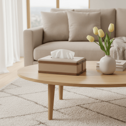 LUXETISSUE – Handgefertigte Taschentuchbox aus Kunstleder für stilvolle Organisation 1