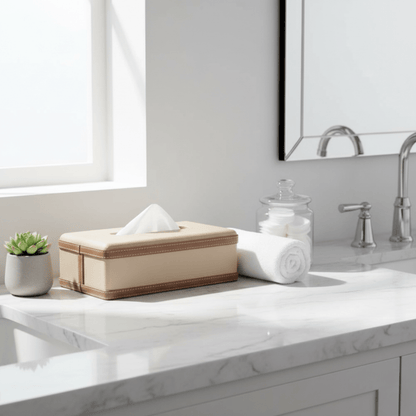 LUXETISSUE – Handgefertigte Taschentuchbox aus Kunstleder für stilvolle Organisation 2