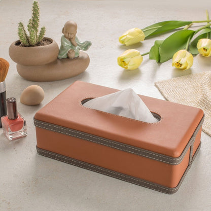 LUXETISSUE – Handgefertigte Taschentuchbox aus Kunstleder für stilvolle Organisation 7
