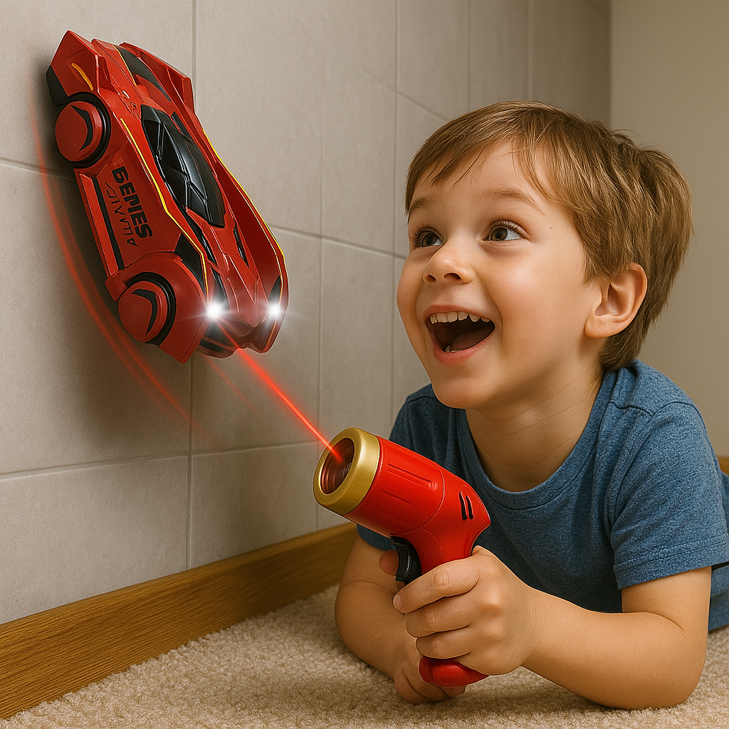 GravityRacer – Coche RC de escalada en pared controlado por láser para niños