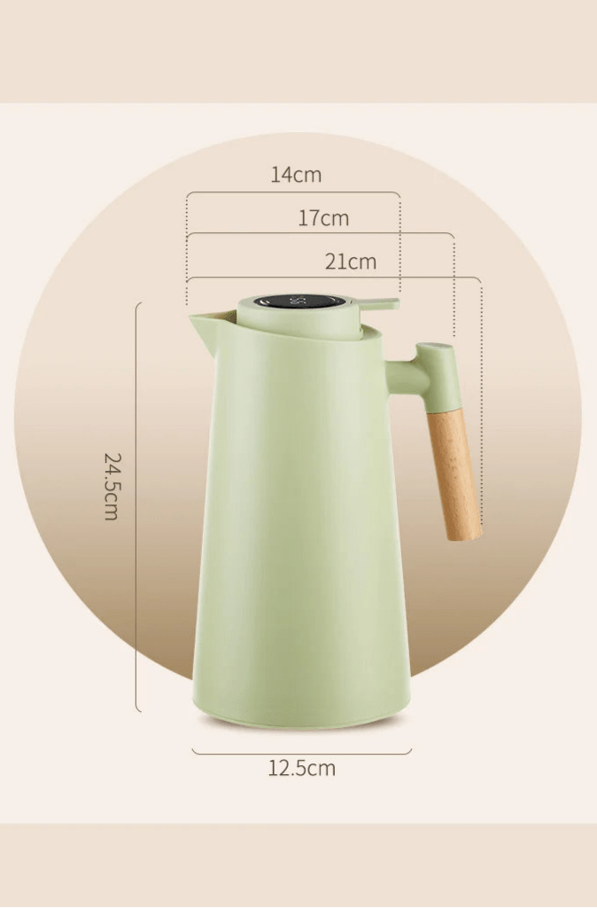 Lattea – Thermoskanne mit Temperaturanzeige, auslaufsicherem Design und Holzgriff 4
