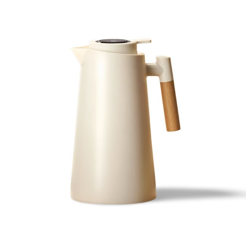Lattea – Thermoskanne mit Temperaturanzeige, auslaufsicherem Design und Holzgriff 5