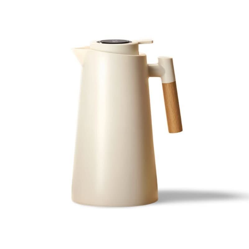 Lattea – Thermoskanne mit Temperaturanzeige, auslaufsicherem Design und Holzgriff 5