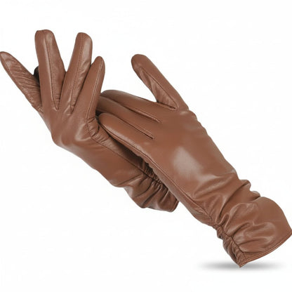 Lederhandschuhe Damen Gefüttert - Klassische Winterhandschuhe Aus Echtleder 2