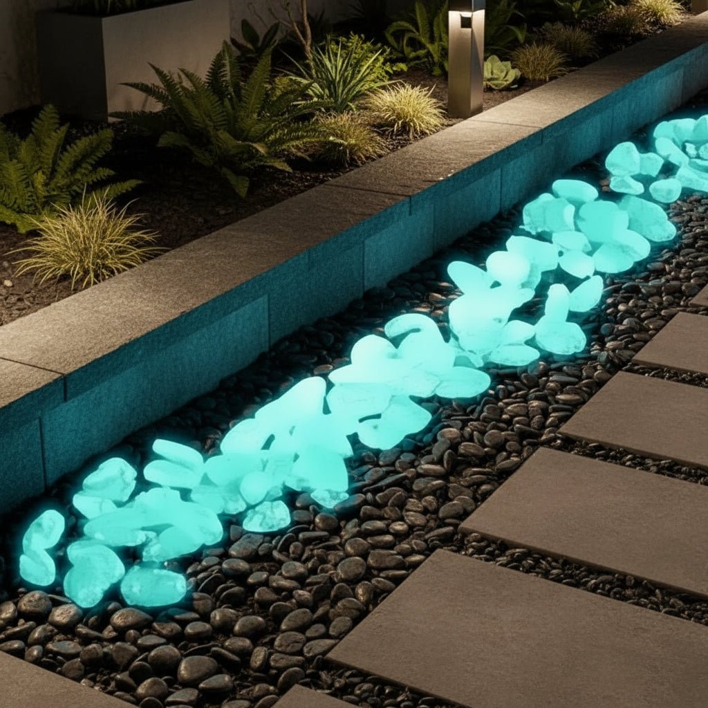 GLOWSTONE KIESEL – Lichtgevende Tuinstenen Voor Magische Nachtdecoratie