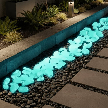 GLOWSTONE KIESEL – Lichtgevende Tuinstenen Voor Magische Nachtdecoratie