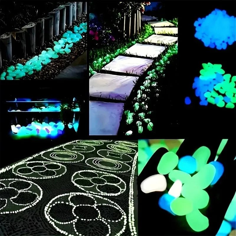 Leuchtende Gartenkiesel - 100 Stück Gartendekoration Für Magische Atmosphäre 2