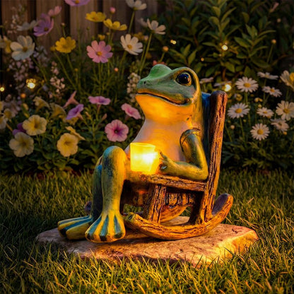 Leuchtender Gartenfrosch Solar - Automatische Gartenbeleuchtung für Gemütliche Atmosphäre 0