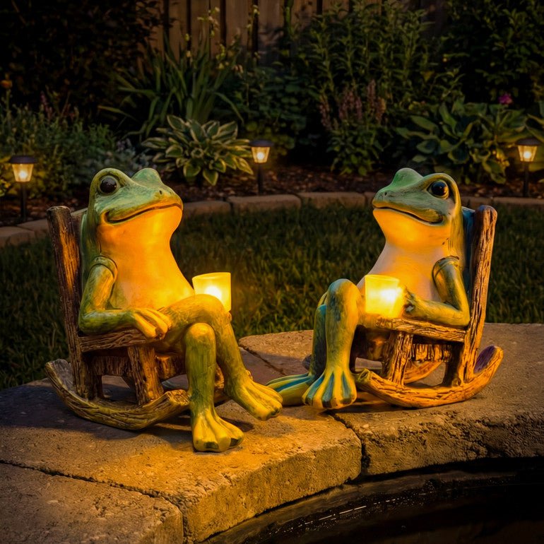 Leuchtender Gartenfrosch Solar - Automatische Gartenbeleuchtung für Gemütliche Atmosphäre 1