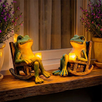 Leuchtender Gartenfrosch Solar - Automatische Gartenbeleuchtung für Gemütliche Atmosphäre 3