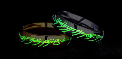 ANILLO LUMINA RUNE – Anillo de joyería luminosa con grabado para la suerte y la positividad
