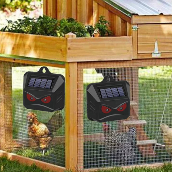 ECOREPEL – 2-Piece Set Solar Ultrasonic Animal Repellent for Garden & Outdoors