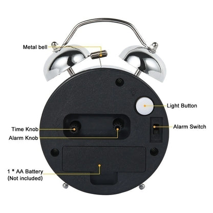 LOUDLUX – Extra lauter Retro Doppelglocken-Wecker für Tiefschläfer