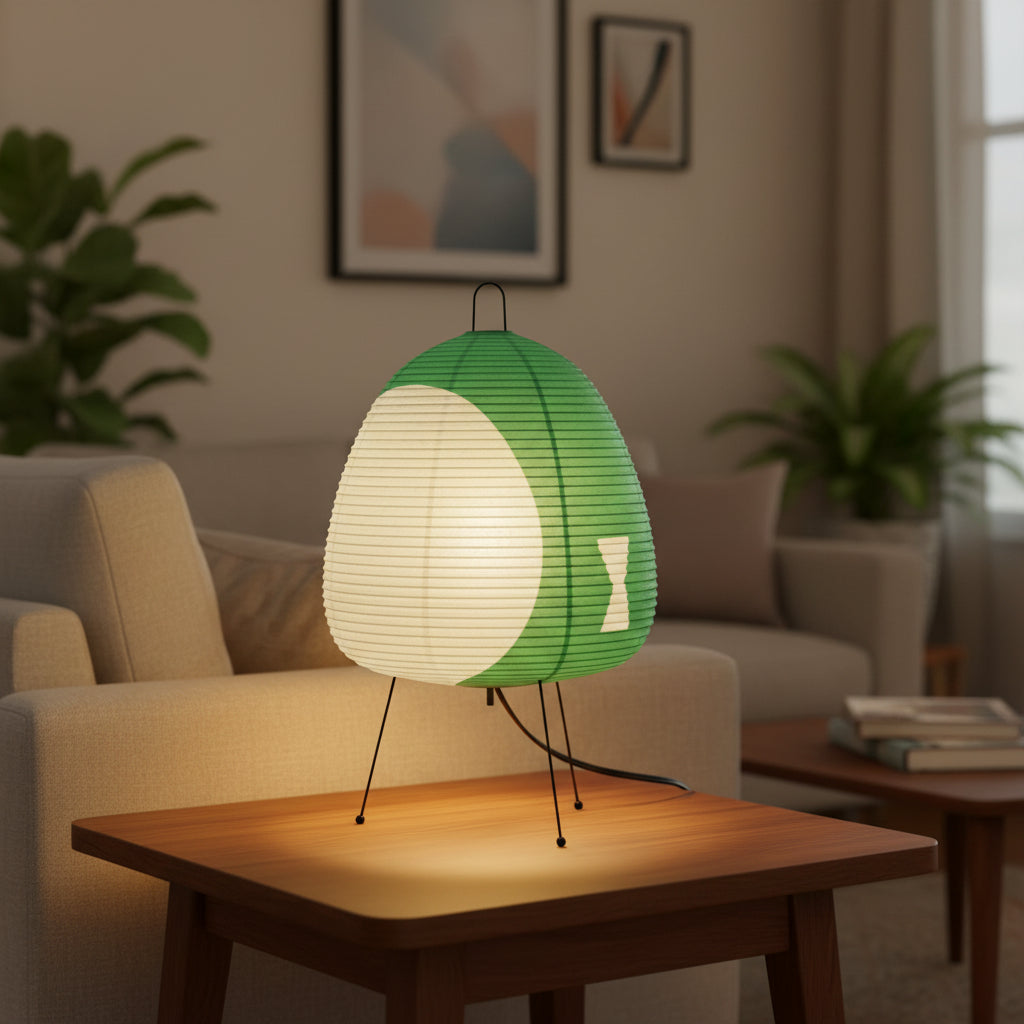 Lumirice - Elegante Tischlampe Aus Reispapier Im Japanischen Design, LED Tischleuchte Für Sanfte Beleuchtung 10