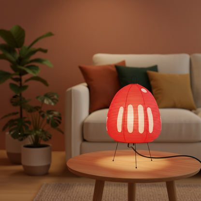 Lumirice - Elegante Tischlampe Aus Reispapier Im Japanischen Design, LED Tischleuchte Für Sanfte Beleuchtung 12