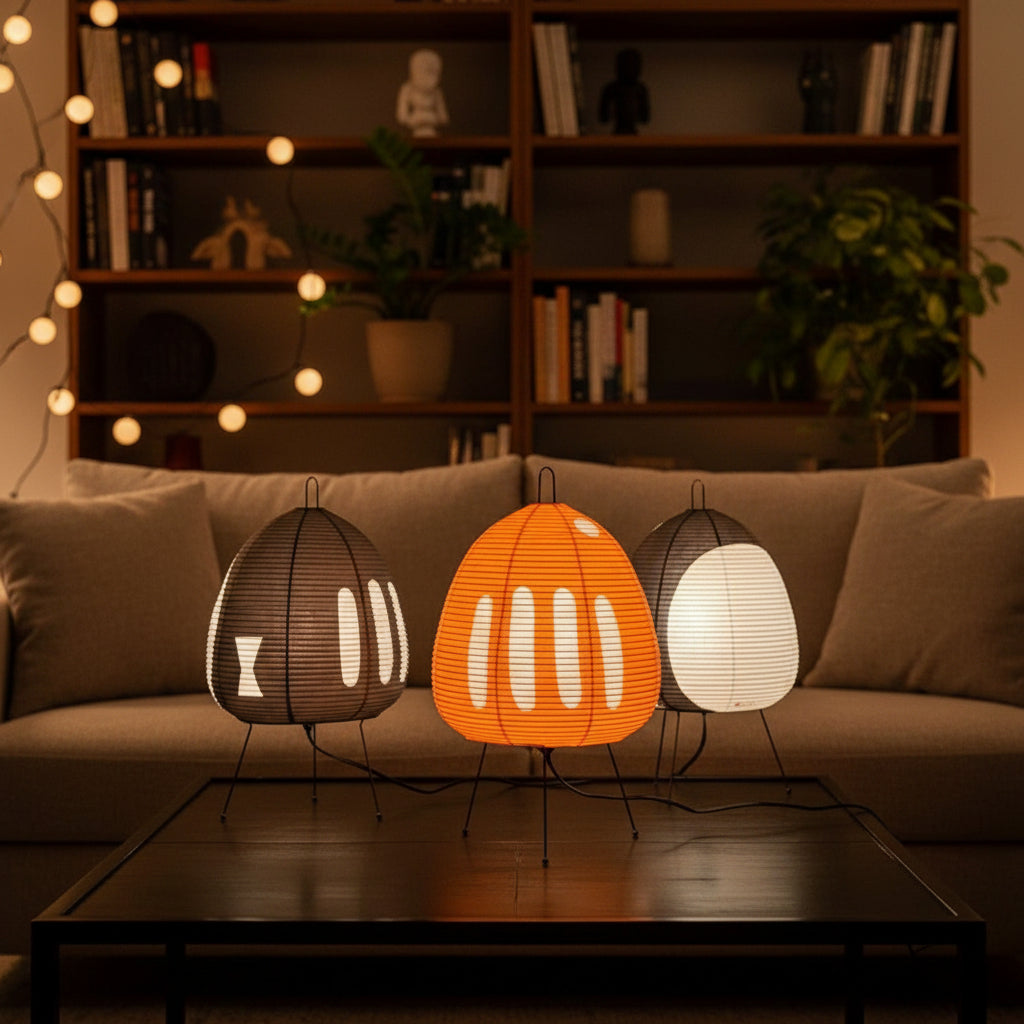 Lumirice - Elegante Tischlampe Aus Reispapier Im Japanischen Design, LED Tischleuchte Für Sanfte Beleuchtung 4