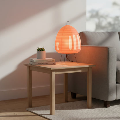 Lumirice - Elegante Tischlampe Aus Reispapier Im Japanischen Design, LED Tischleuchte Für Sanfte Beleuchtung 8
