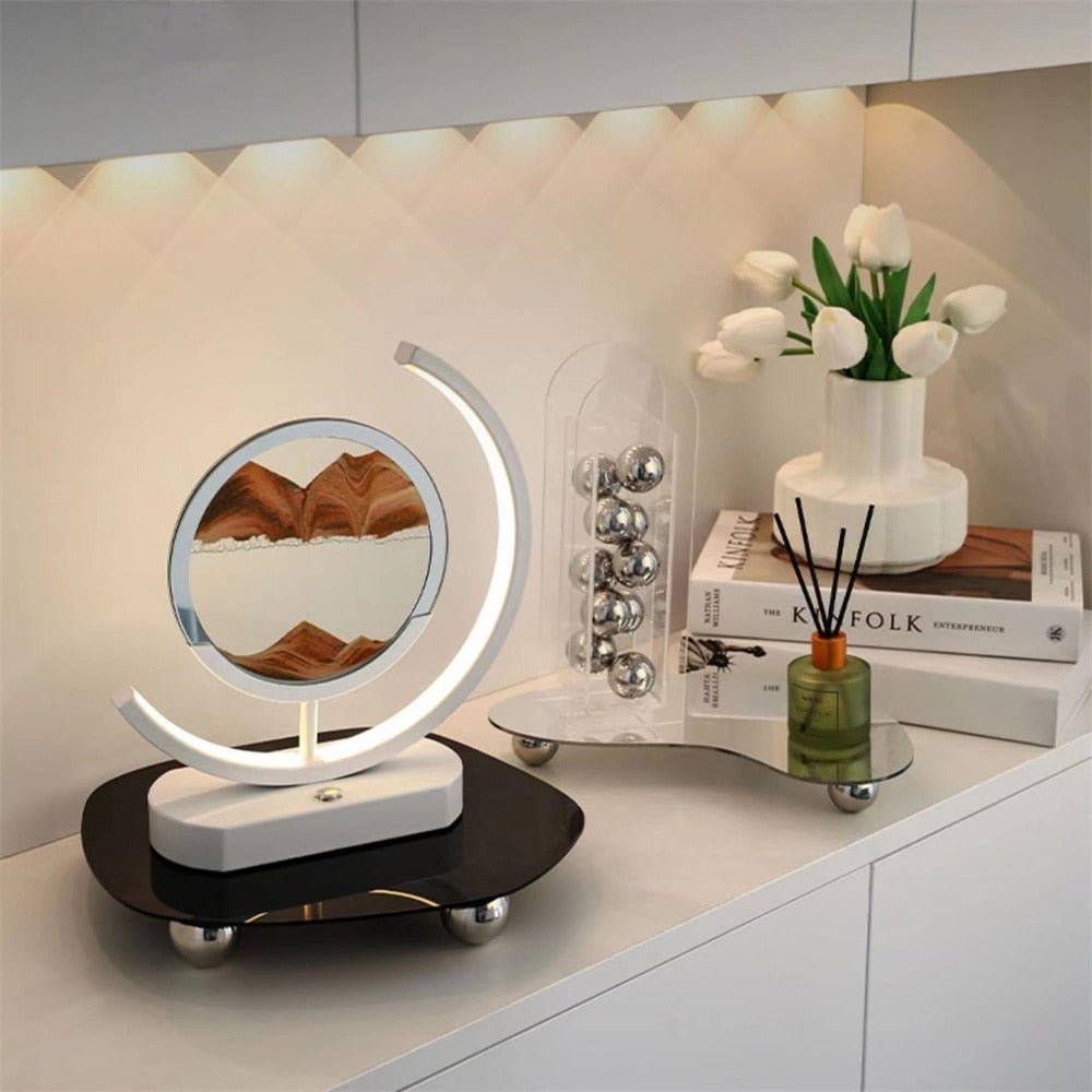 SANDFLOW – 3D LED Sand Art Table Lamp with USB Charging for Relaxing Ambiance