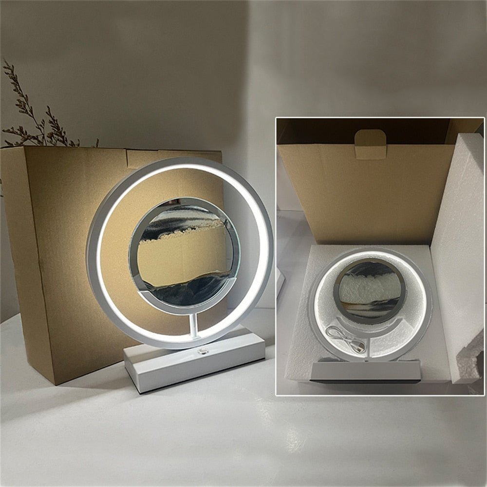 SANDFLOW – 3D LED Sand Art Table Lamp with USB Charging for Relaxing Ambiance