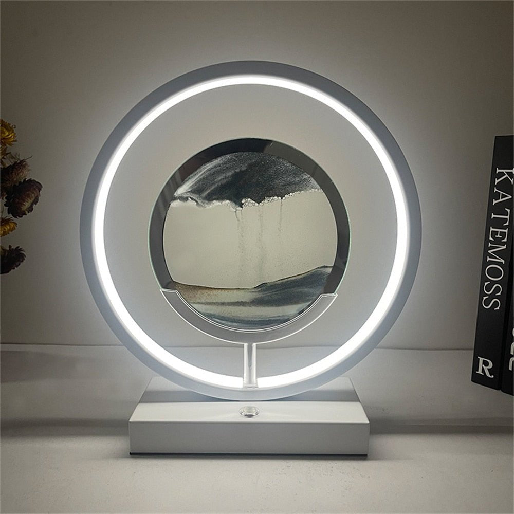 SANDFLOW – 3D LED Sand Art Table Lamp with USB Charging for Relaxing Ambiance