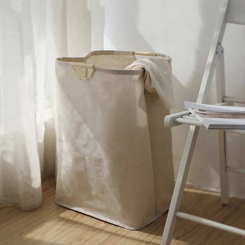LuxeFold Hamper – Eleganter Wäschekorb aus Baumwolle und Leinen 4