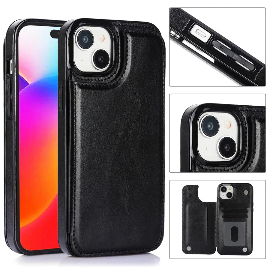 LEDERWALLET – Elegante funda para smartphone con compartimentos para tarjetas