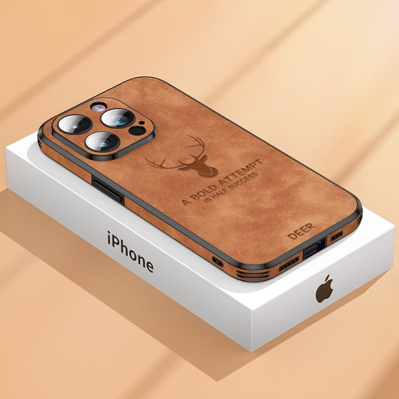 LEREN – Luxe iPhone-hoes met schokbescherming