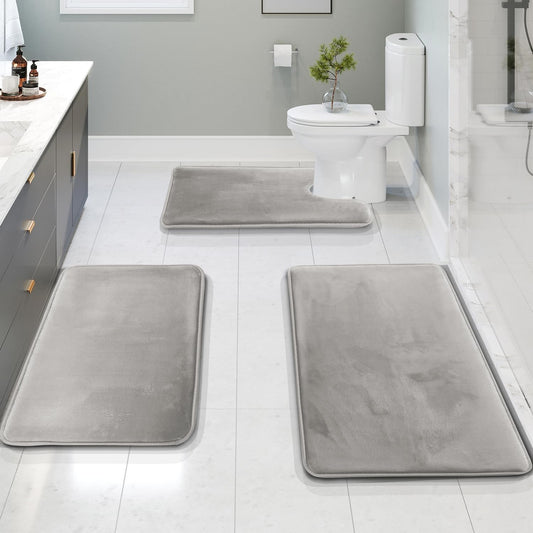 SoftStep Luxe – Memory Foam Bath Mat 3-Piece Set