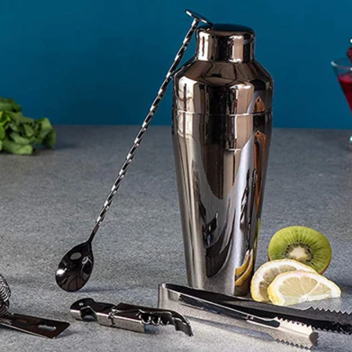 LUXMIX BARSET - Set da cocktail in acciaio inox da 10 pezzi per bevande di classe