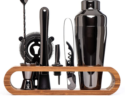 LUXMIX BARSET - Set da cocktail in acciaio inox da 10 pezzi per bevande di classe