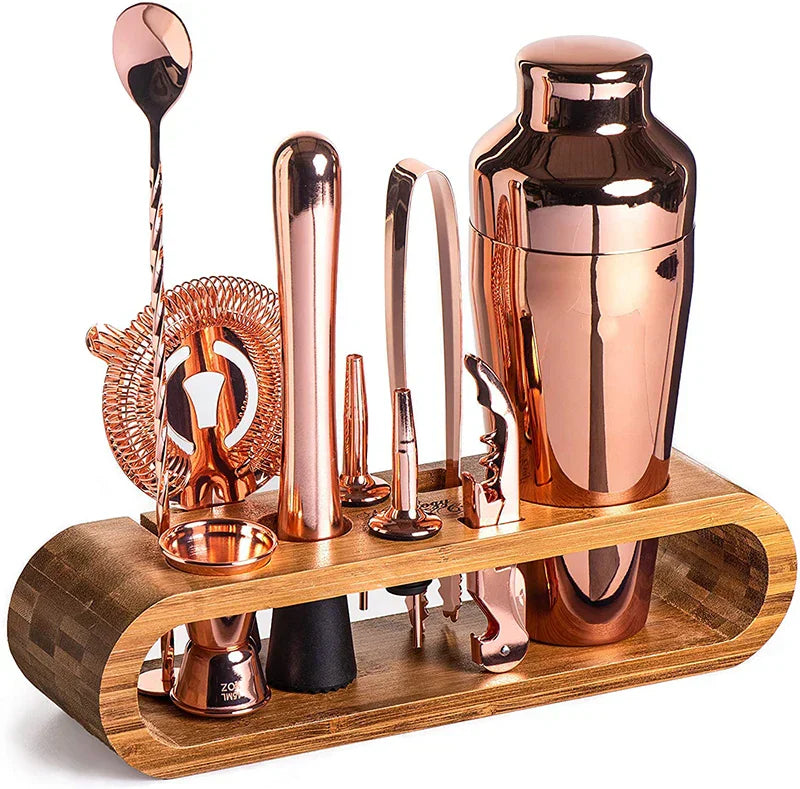 LUXMIX BARSET - Set da cocktail in acciaio inox da 10 pezzi per bevande di classe