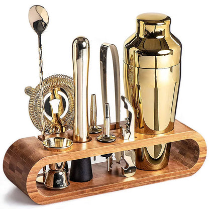 LUXMIX BARSET - Set da cocktail in acciaio inox da 10 pezzi per bevande di classe