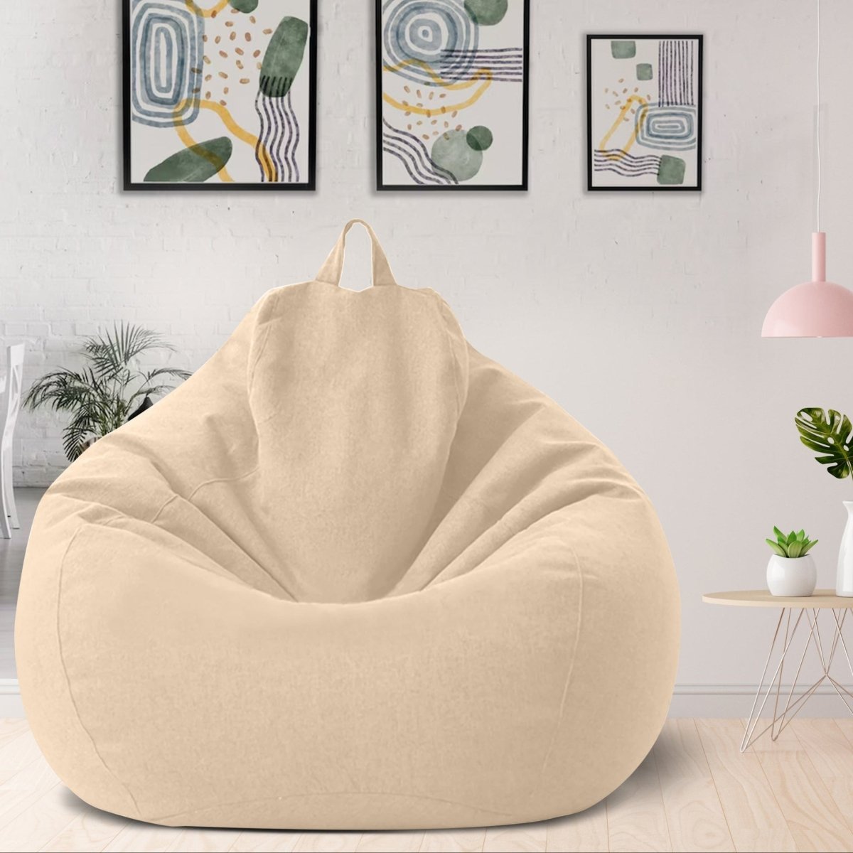LinenLounge – Luxurious Linen Bean Bag Set with Filling