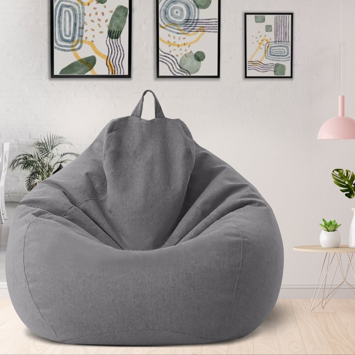 LinenLounge – Luxurious Linen Bean Bag Set with Filling